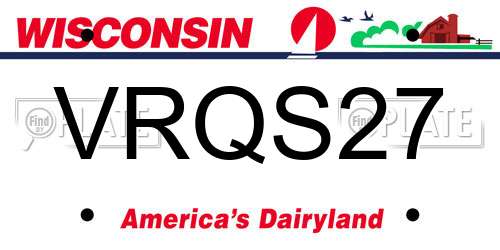 VRQS27 Wisconsin License Plate