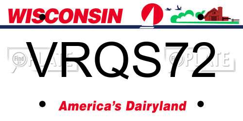VRQS72 Wisconsin License Plate
