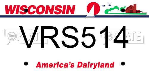 VRS514 Wisconsin License Plate