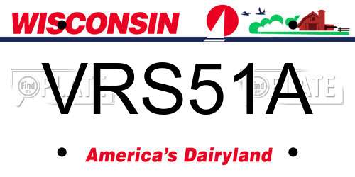 VRS51A Wisconsin License Plate