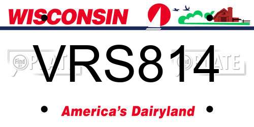 VRS814 Wisconsin License Plate