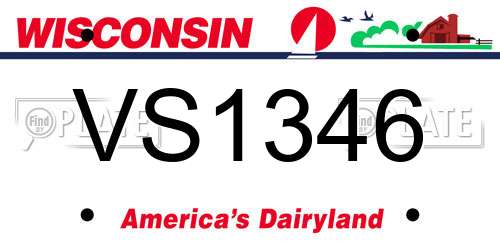 VS1346 Wisconsin License Plate