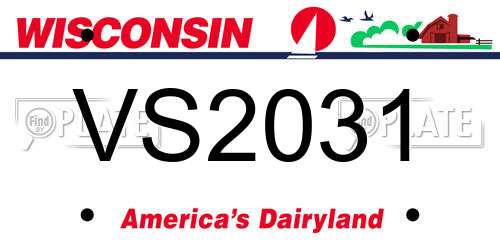 VS2031 Wisconsin License Plate