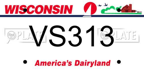 VS313 Wisconsin License Plate