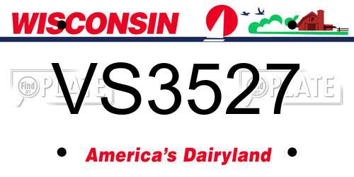 VS3527 Wisconsin License Plate