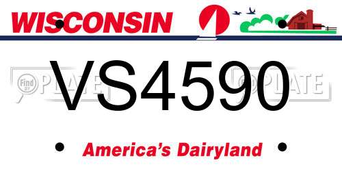 VS4590 Wisconsin License Plate