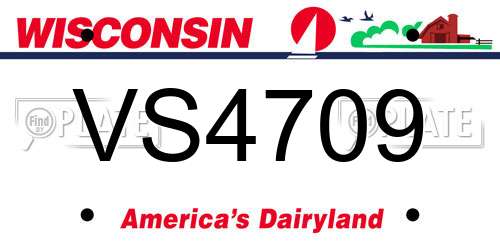 VS4709 Wisconsin License Plate