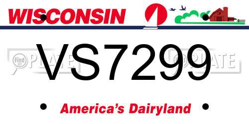VS7299 Wisconsin License Plate