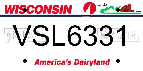VSL6331 Wisconsin License Plate