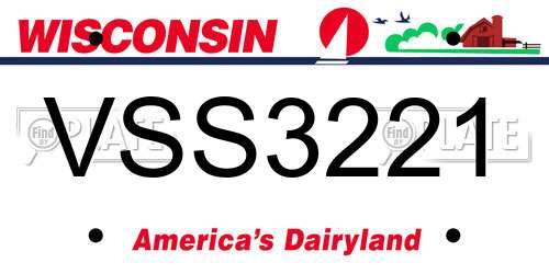 VSS3221 Wisconsin License Plate