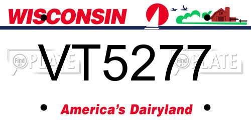 VT5277 Wisconsin License Plate