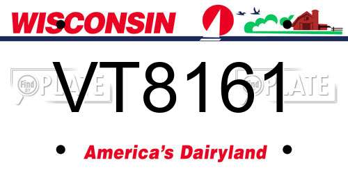 VT8161 Wisconsin License Plate