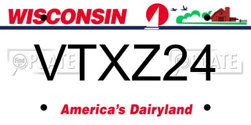 VTXZ24 Wisconsin License Plate