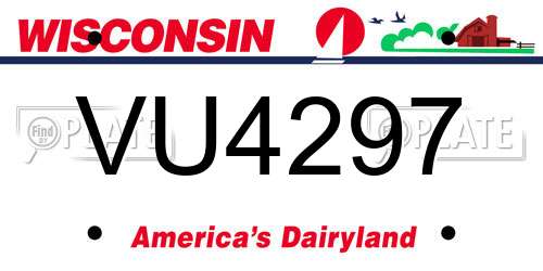 VU4297 Wisconsin License Plate
