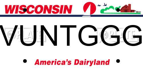 VUNTGGG Wisconsin License Plate