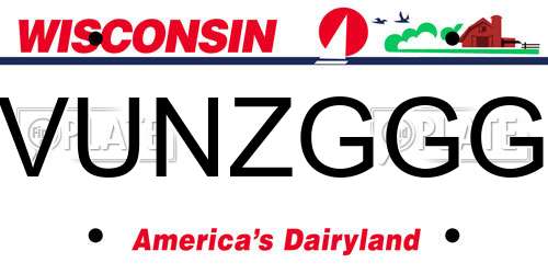 VUNZGGG Wisconsin License Plate