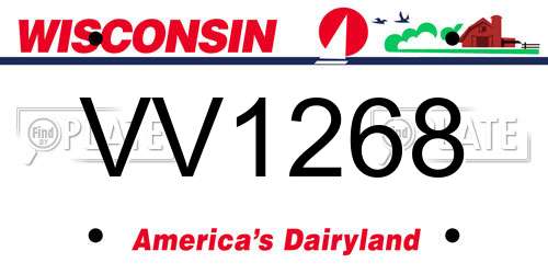 VV1268 Wisconsin License Plate
