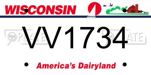 VV1734 Wisconsin License Plate