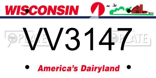 VV3147 Wisconsin License Plate