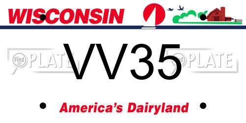 VV35 Wisconsin License Plate
