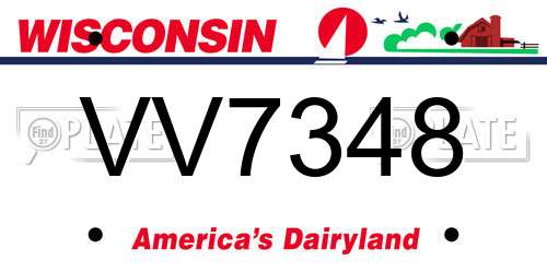 VV7348 Wisconsin License Plate