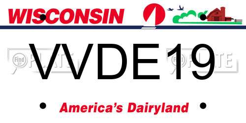 VVDE19 Wisconsin License Plate