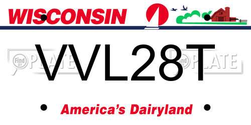 VVL28T Wisconsin License Plate