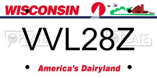 VVL28Z Wisconsin License Plate