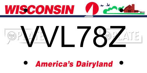 VVL78Z Wisconsin License Plate