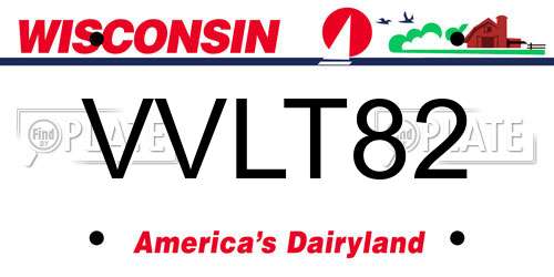 VVLT82 Wisconsin License Plate