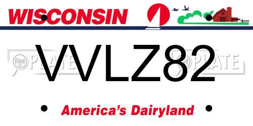 VVLZ82 Wisconsin License Plate