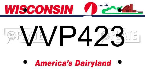 VVP423 Wisconsin License Plate