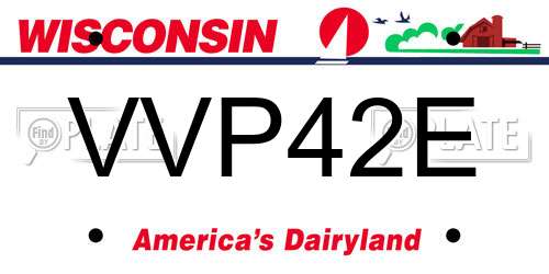VVP42E Wisconsin License Plate