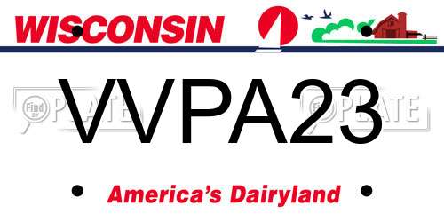 VVPA23 Wisconsin License Plate