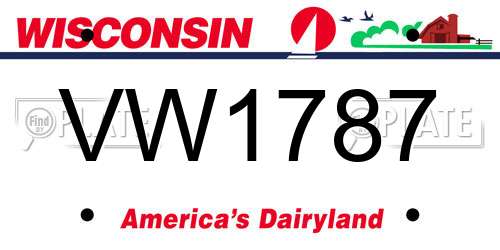 VW1787 Wisconsin License Plate