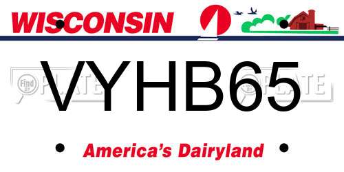 VYHB65 Wisconsin License Plate