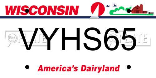 VYHS65 Wisconsin License Plate