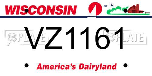 VZ1161 Wisconsin License Plate