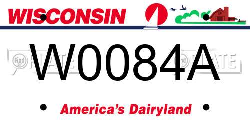 W0084A Wisconsin License Plate