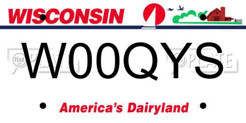W00QYS Wisconsin License Plate
