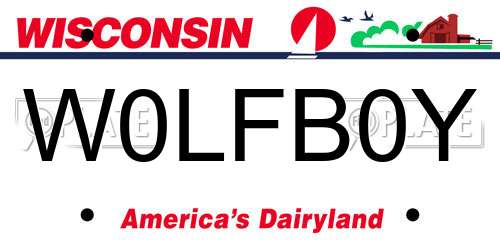 W0LFB0Y Wisconsin License Plate