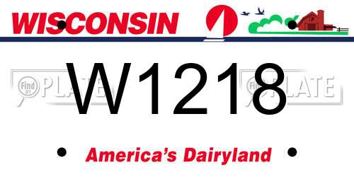 W1218 Wisconsin License Plate