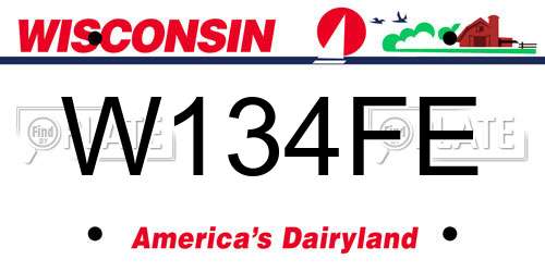 W134FE Wisconsin License Plate