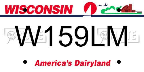 W159LM Wisconsin License Plate