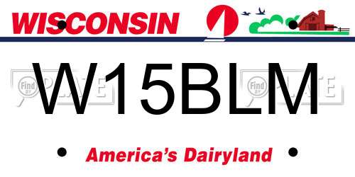 W15BLM Wisconsin License Plate