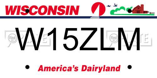 W15ZLM Wisconsin License Plate