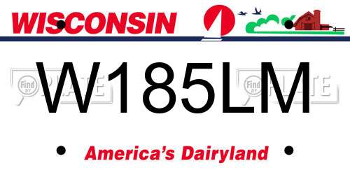 W185LM Wisconsin License Plate
