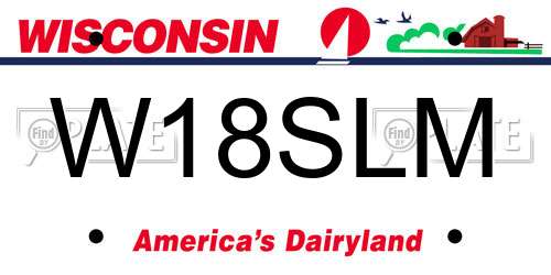 W18SLM Wisconsin License Plate
