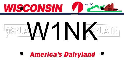 W1NK Wisconsin License Plate