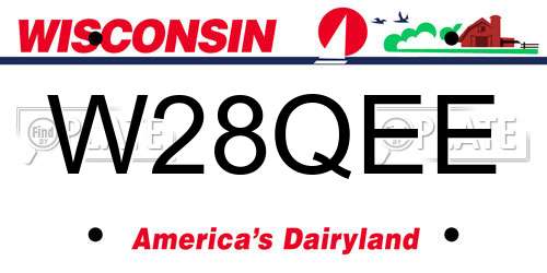 W28QEE Wisconsin License Plate
